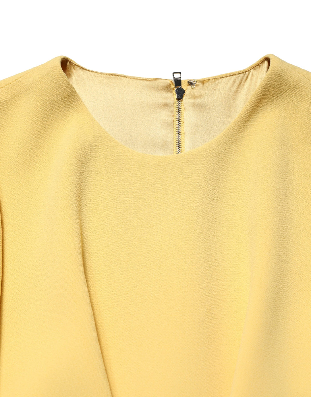 Dolce & Gabbana Women's Wrap Cocktail Short-Sleeve Crew Neck Viscose Silk Midi Short Mini Dress - Yellow