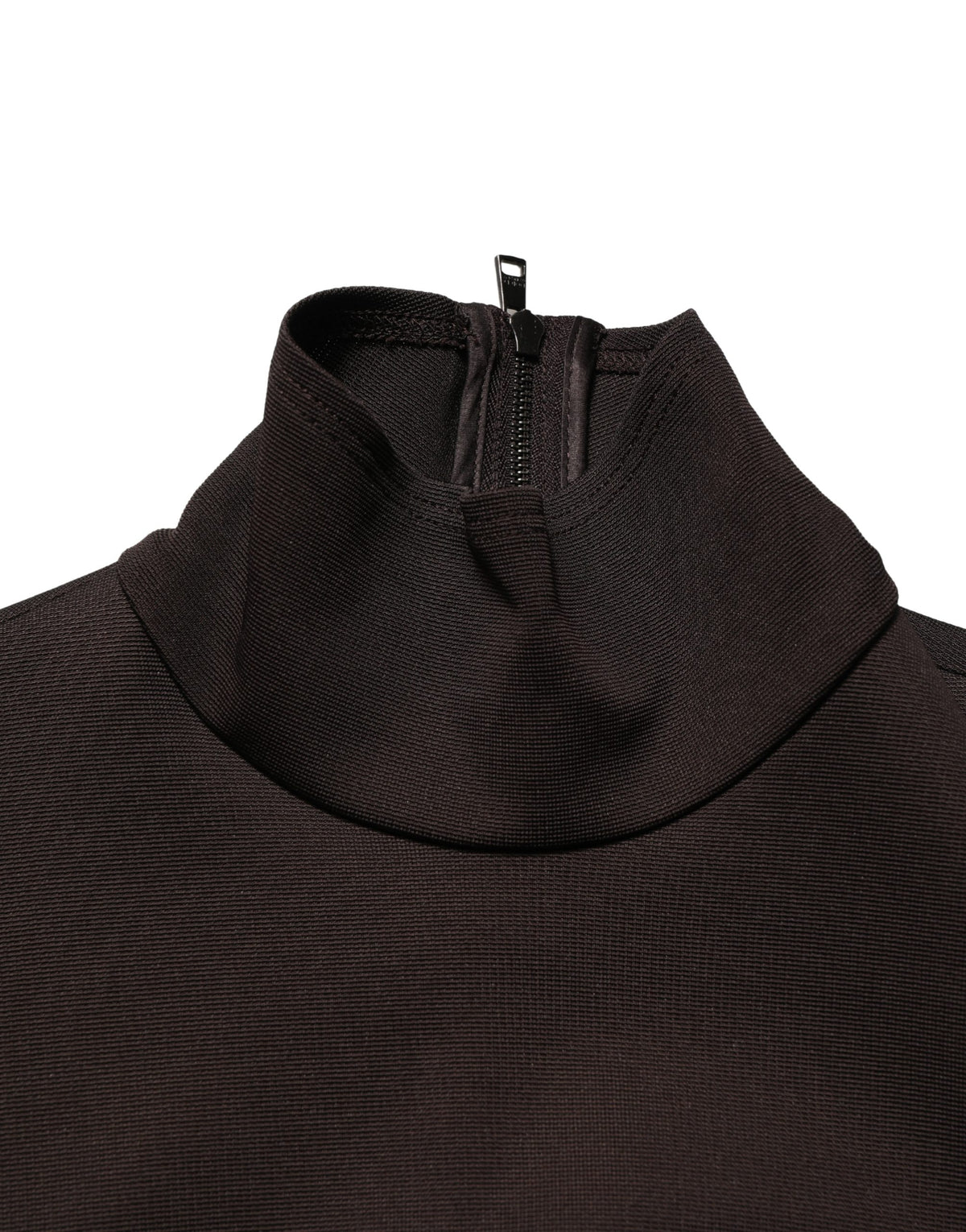 Dolce & Gabbana Women's Cocktail Long-Sleeve Turtleneck Stretch Viscose & Nylon Maxi Long Dress - Brown
