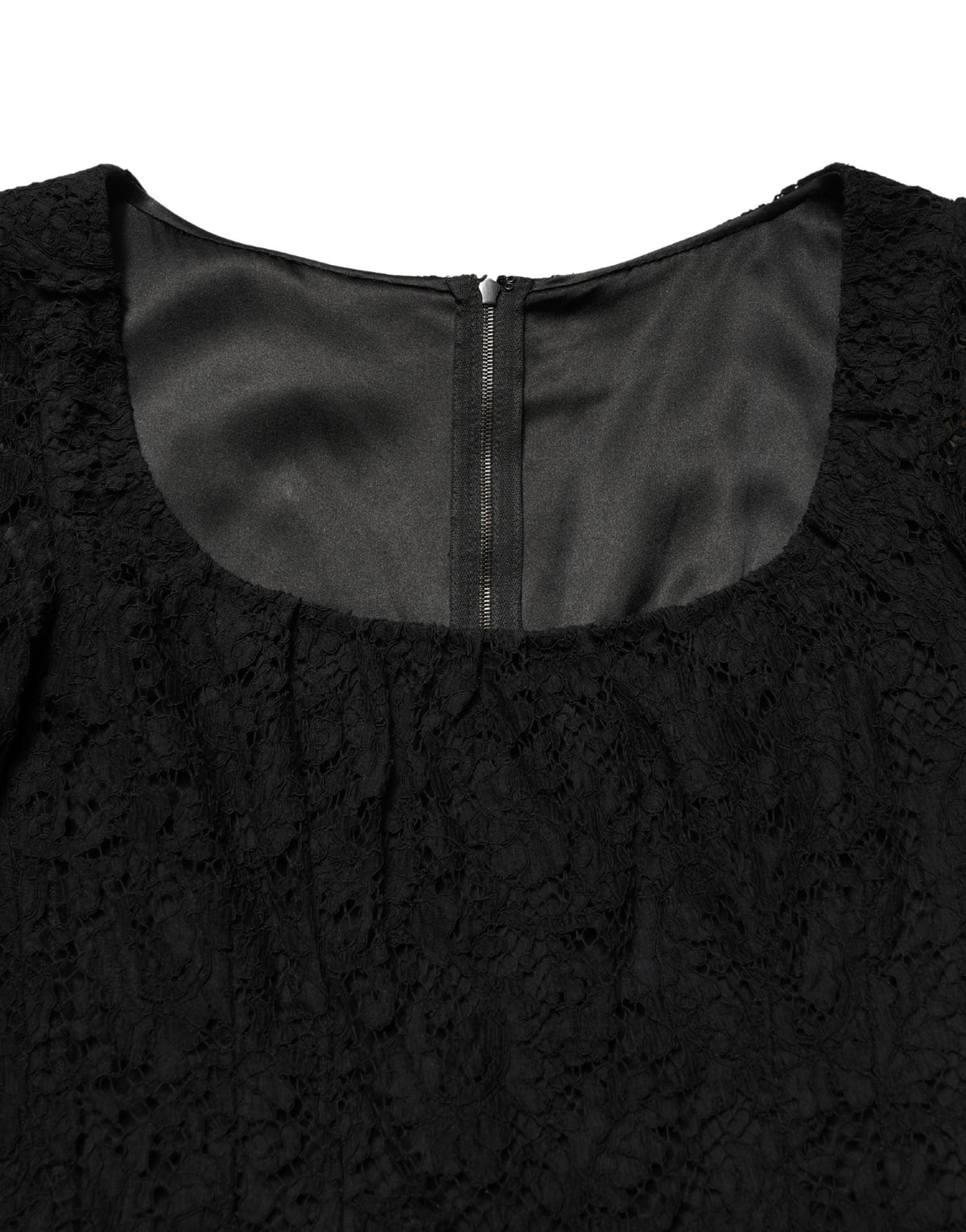 Dolce & Gabbana Women's Long Gown Sheath Cocktail Long-Sleeve Square Neck Cotton Silk Viscose & Lace Maxi Dress - Black Patterned Floral