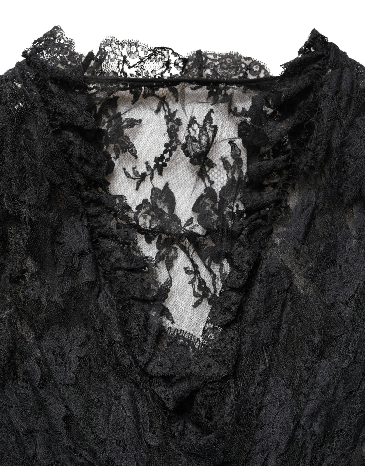 Dolce & Gabbana Women's A Line Gown Cocktail Long-Sleeve Cotton Silk Nylon & Lace Long Dress - Black