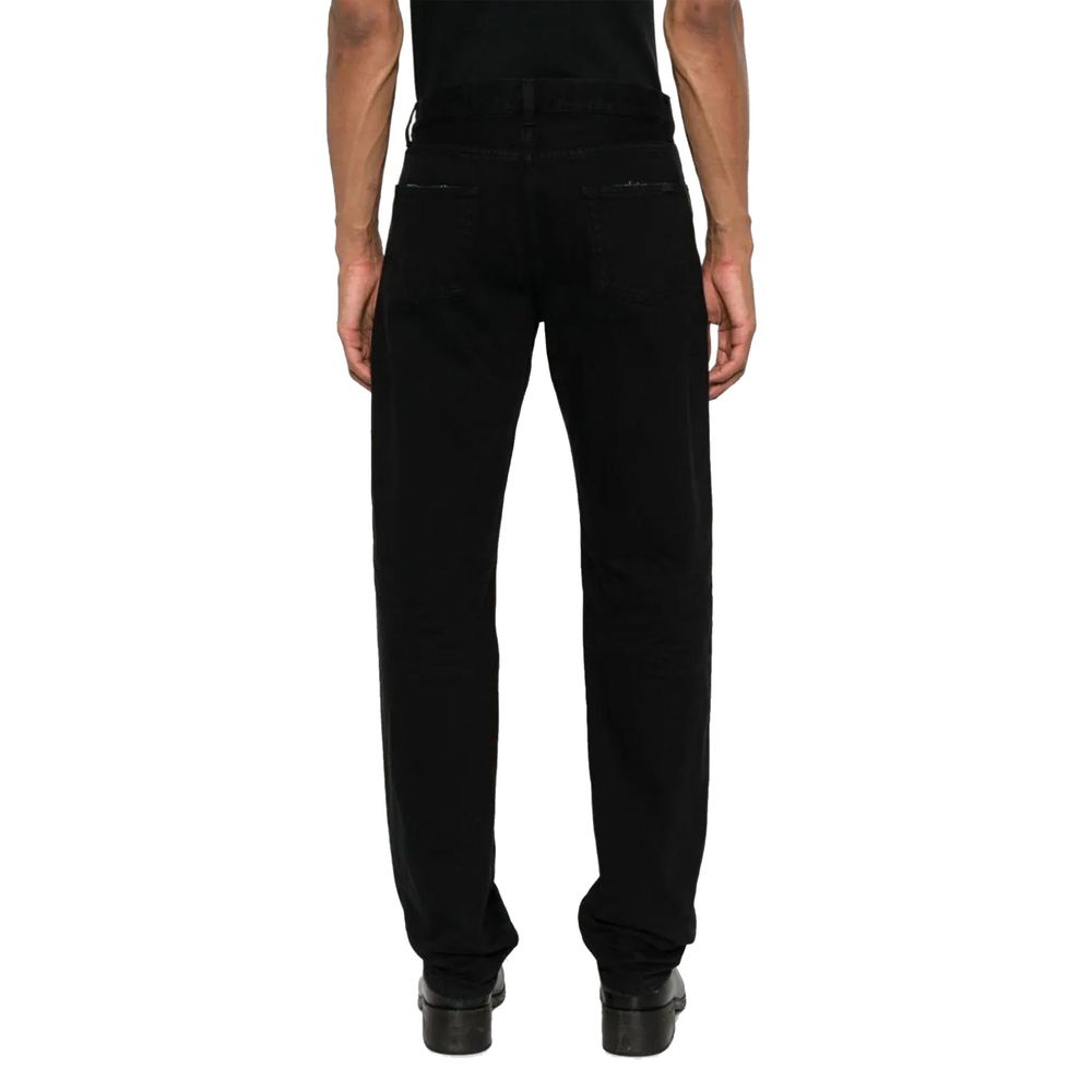 Saint Laurent Black Cotton Relaxed Fit Jeans