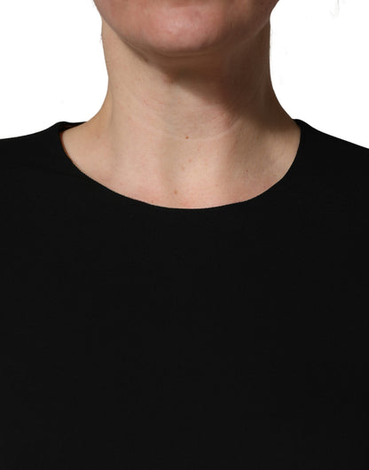 Dolce & Gabbana Women's Long-Sleeve Polyester Cotton Viscose Lace Short Mini Dress - Black Signature
