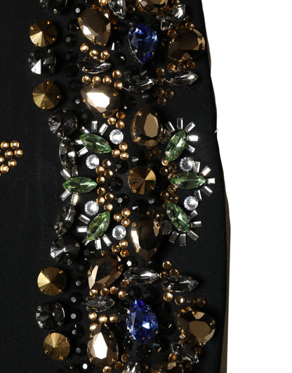 Dolce & Gabbana Women's A Line Sleeveless Polyester Viscose & Acetate Short Dress - Black Floral