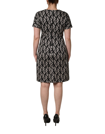 Dolce & Gabbana Women's A Line Short-Sleeve Cotton Knee Short Mini Dress - Black Print