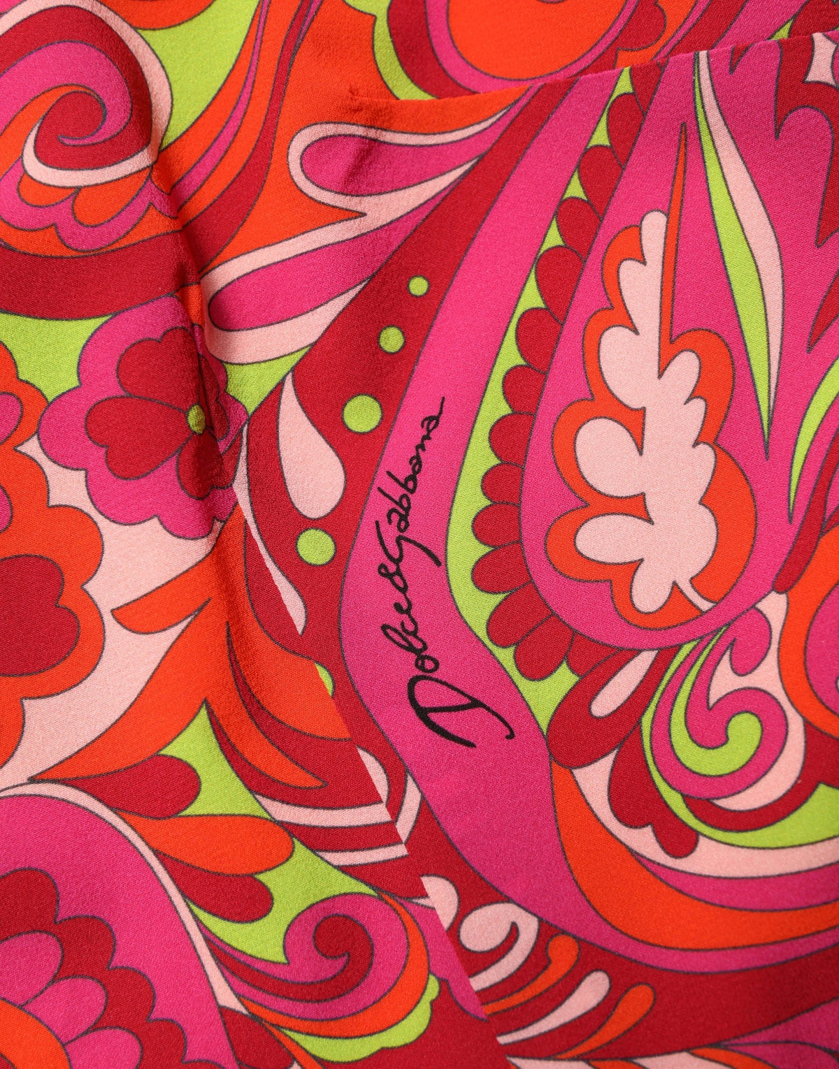 Dolce & Gabbana Women's Sheath Wrap Silk Midi Dress - Red Patterned Paisley Floral Print