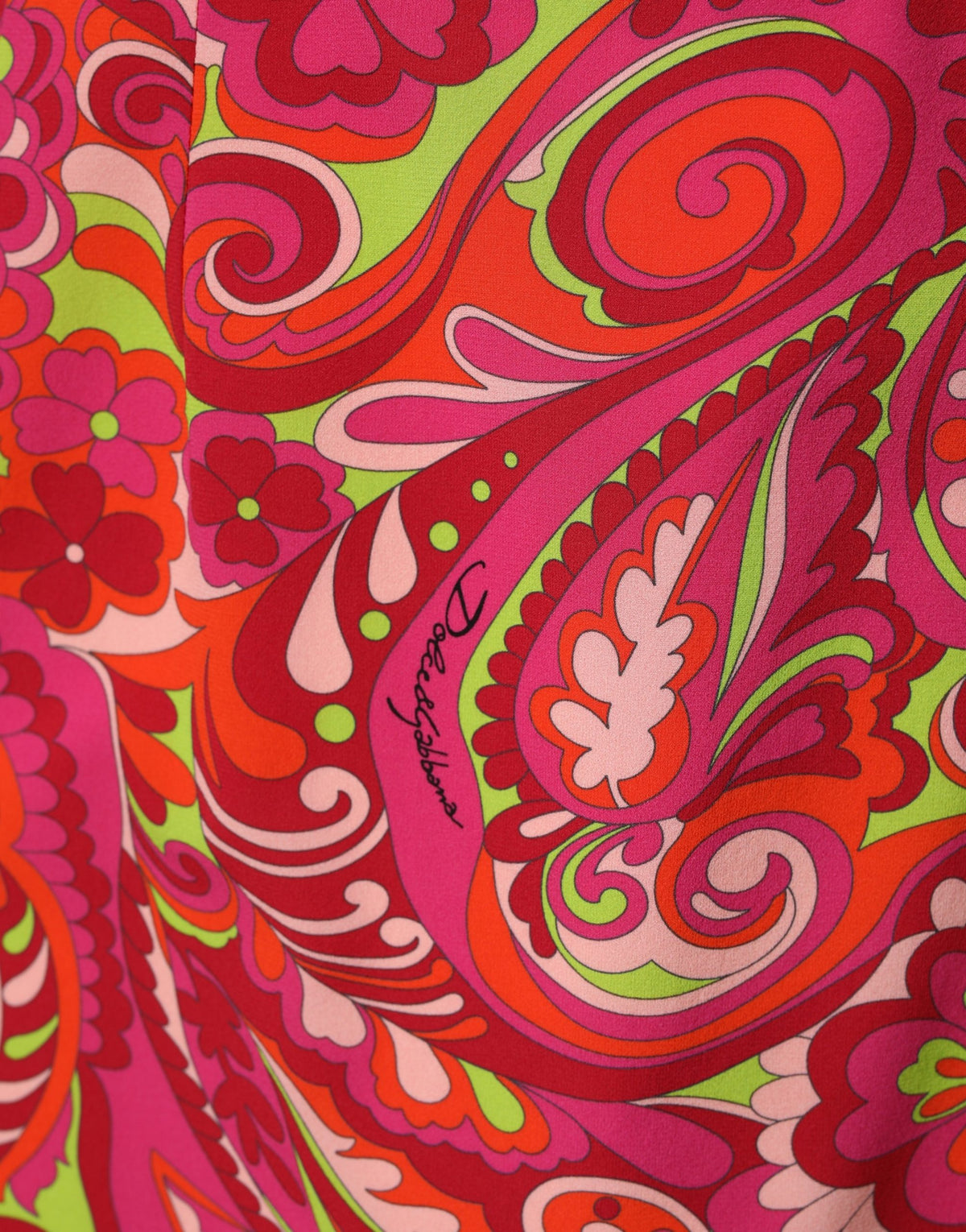 Dolce & Gabbana Women's Sheath Wrap Silk Midi Dress - Red Patterned Paisley Floral Print