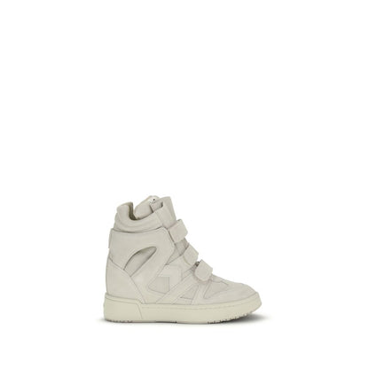 Isabel Marant Beige Calf Leather Bos Taurus Platform Sneakers