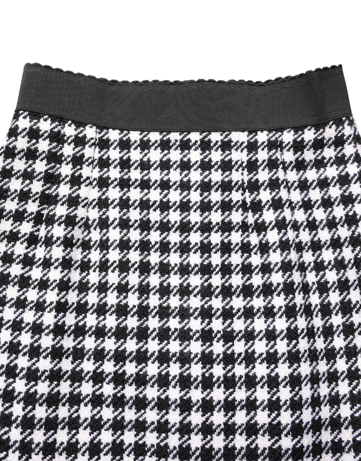 Dolce & Gabbana 9 To 5 Women's Pencil Wrap Cotton Nylon & Virgin Wool Mini Skirt - Black White Houndstooth