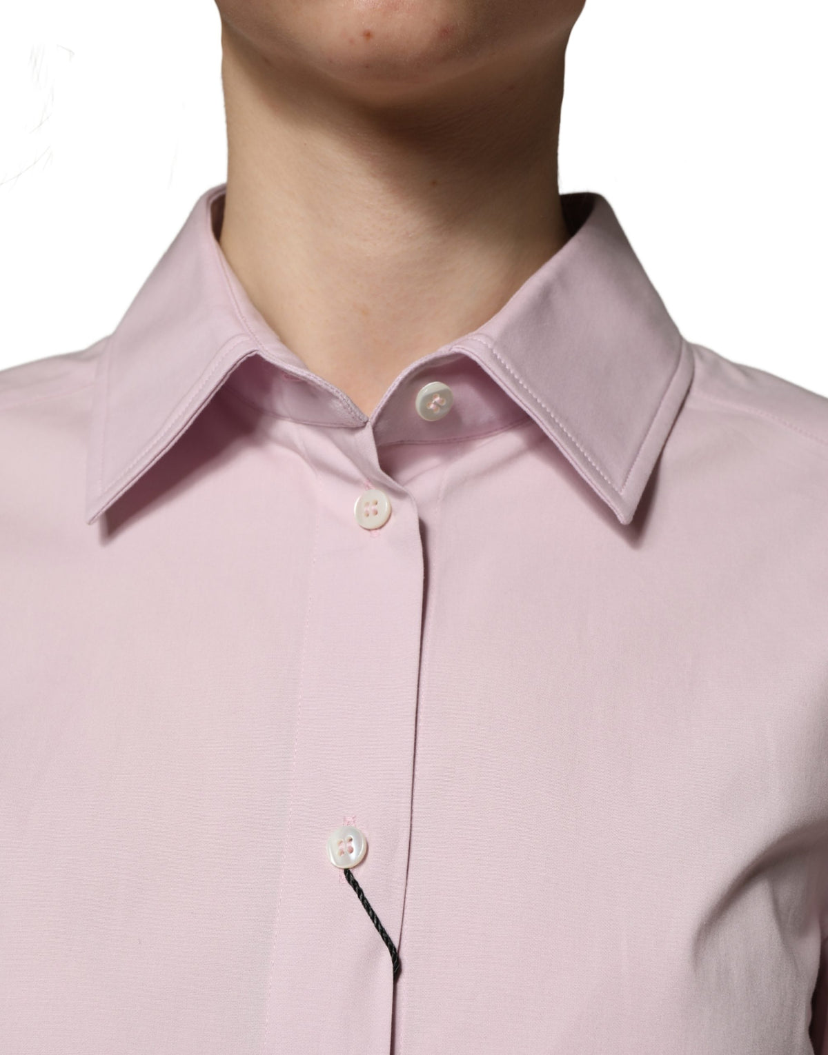 Dolce & Gabbana 501 Women's Long-Sleeve Stretch Cotton Polo Shirt - Pink