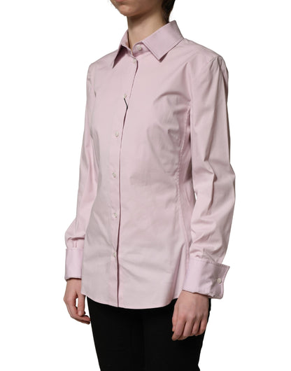Dolce & Gabbana 501 Women's Long-Sleeve Stretch Cotton Polo Shirt - Pink