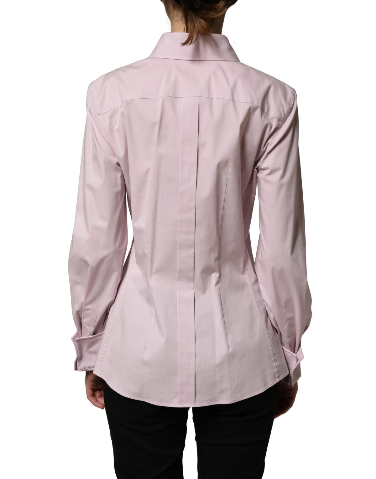 Dolce & Gabbana 501 Women's Long-Sleeve Stretch Cotton Polo Shirt - Pink
