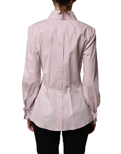 Dolce & Gabbana 501 Women's Long-Sleeve Stretch Cotton Polo Shirt - Pink