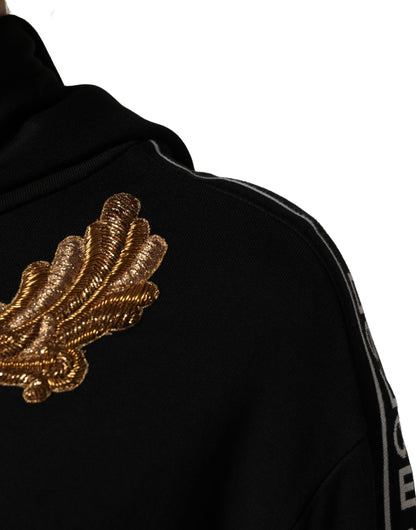 Dolce & Gabbana Women's Acetate Brass Cotton Polyester & Silk Sweatshirt Hoodie - Black