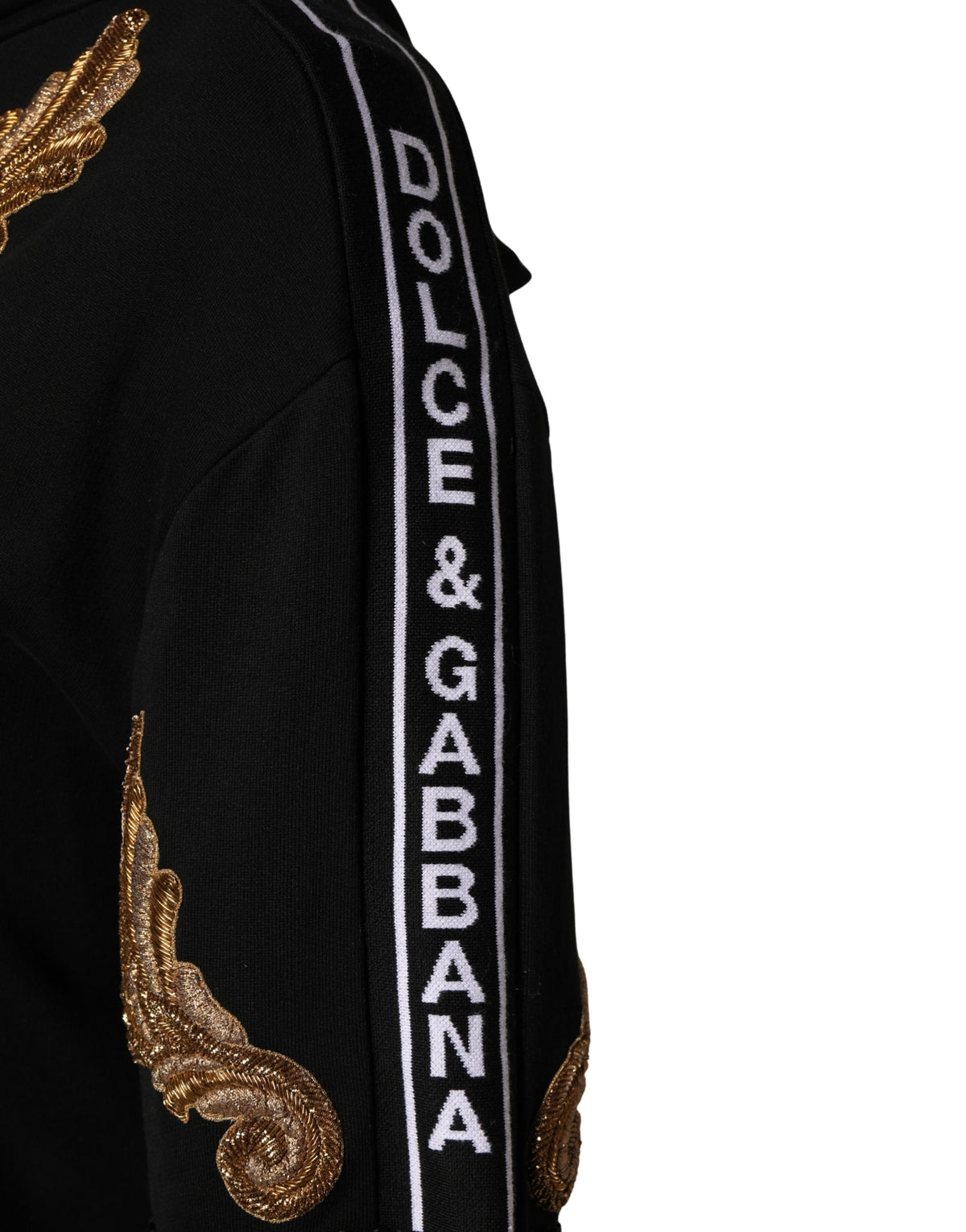 Dolce & Gabbana Women's Acetate Brass Cotton Polyester & Silk Sweatshirt Hoodie - Black