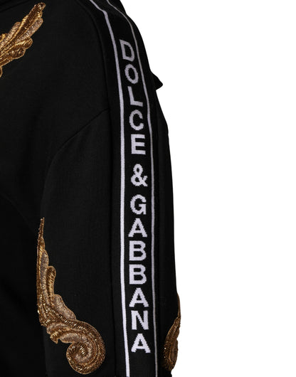 Dolce & Gabbana Women's Acetate Brass Cotton Polyester & Silk Sweatshirt Hoodie - Black