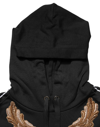 Dolce & Gabbana Women's Acetate Brass Cotton Polyester & Silk Sweatshirt Hoodie - Black