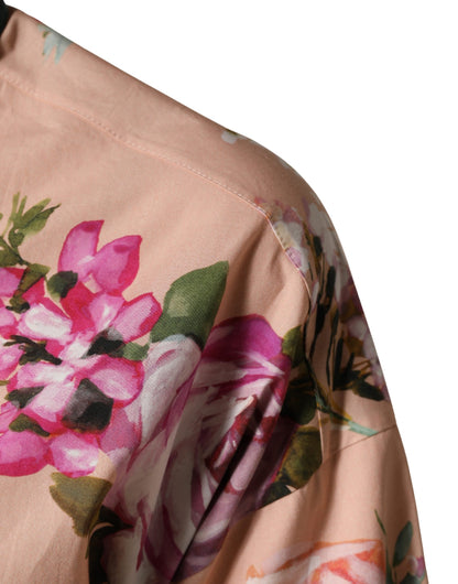 Dolce & Gabbana Women's Long-Sleeve Cotton Blouse - Pink Floral Print