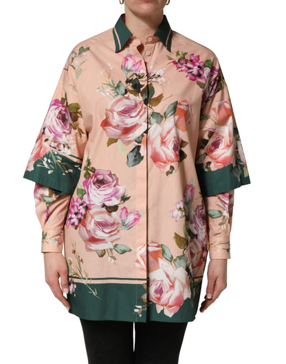 Dolce & Gabbana Women's Long-Sleeve Cotton Blouse - Pink Floral Print