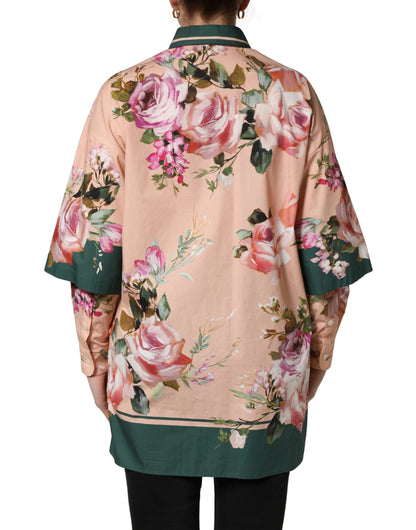 Dolce & Gabbana Women's Long-Sleeve Cotton Blouse - Pink Floral Print