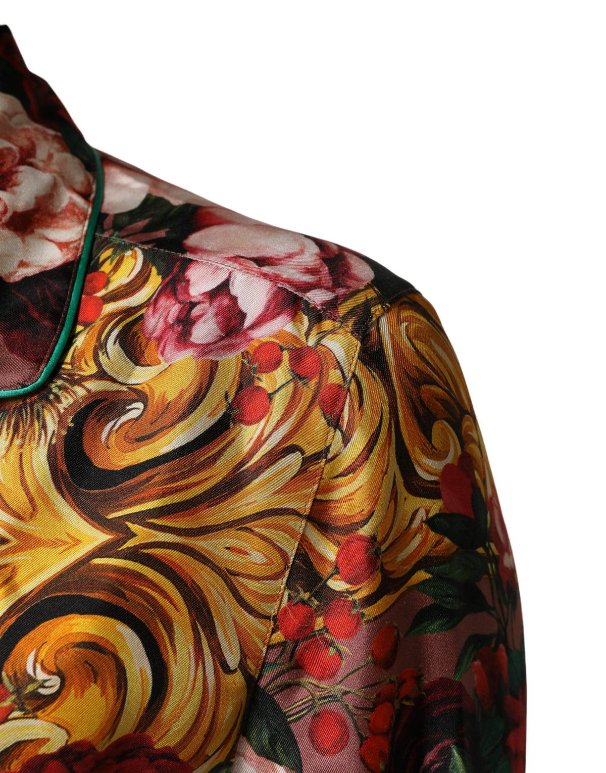Dolce & Gabbana Women's Long-Sleeve Silk Dress Shirt - Multicolor Floral