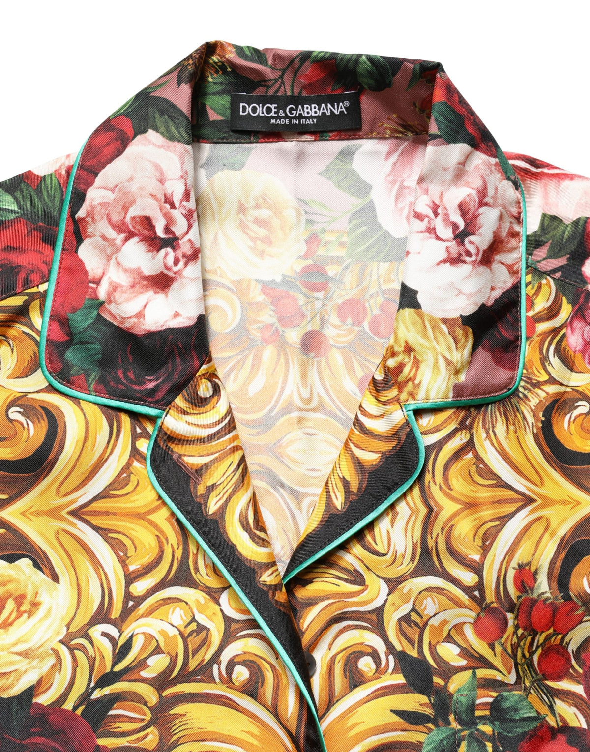 Dolce & Gabbana Women's Long-Sleeve Silk Dress Shirt - Multicolor Floral