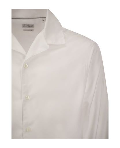 Brunello Cucinelli White Cotton Shirt