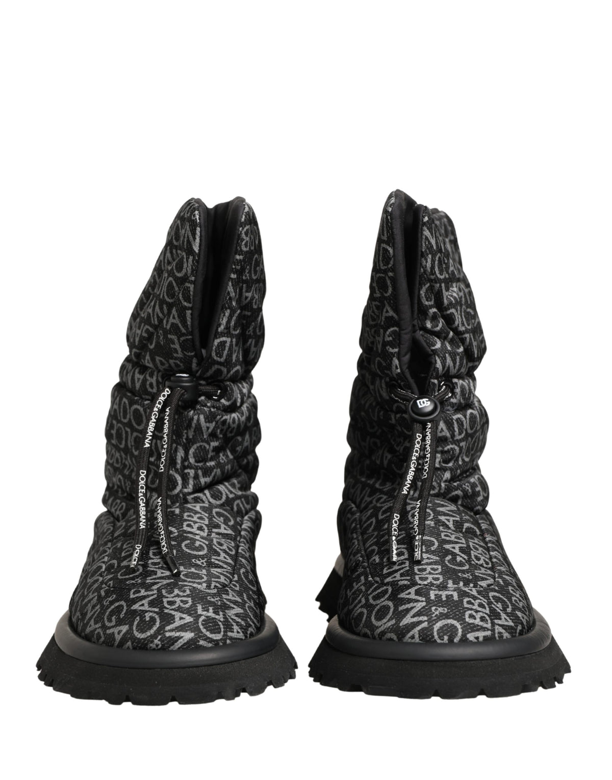 Dolce & Gabbana Men's Nylon & Rubber Lace-Up Winter Boots - Black Print
