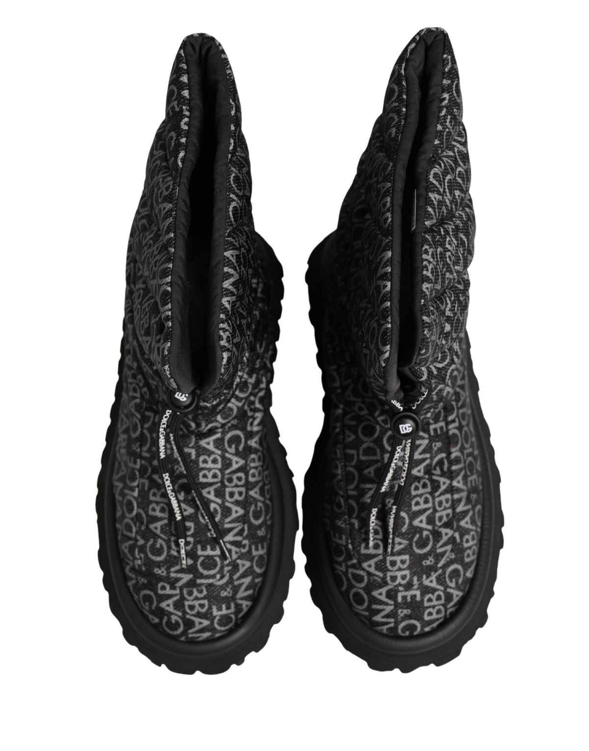 Dolce & Gabbana Men's Nylon & Rubber Lace-Up Winter Boots - Black Print