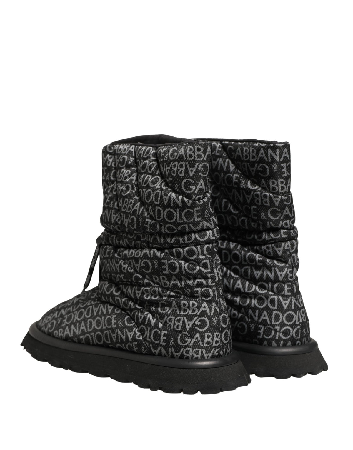 Dolce & Gabbana Men's Nylon & Rubber Lace-Up Winter Boots - Black Print