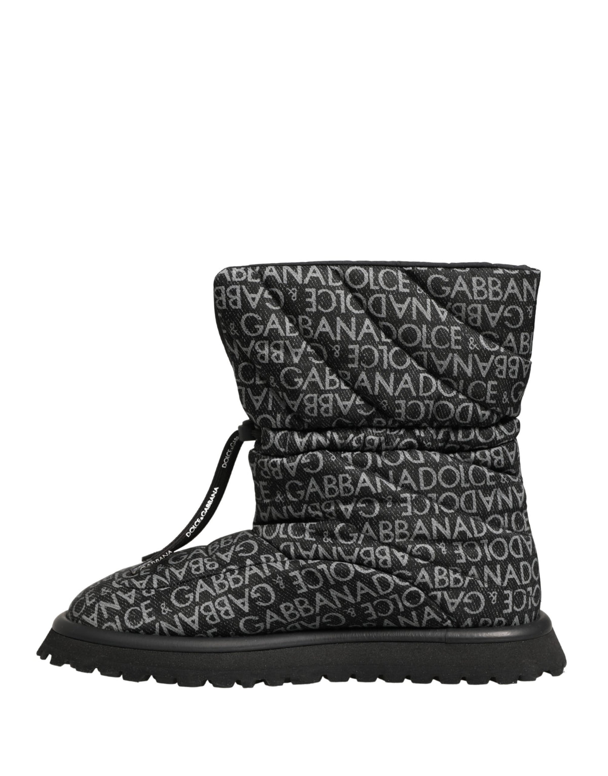 Dolce & Gabbana Men's Nylon & Rubber Lace-Up Winter Boots - Black Print