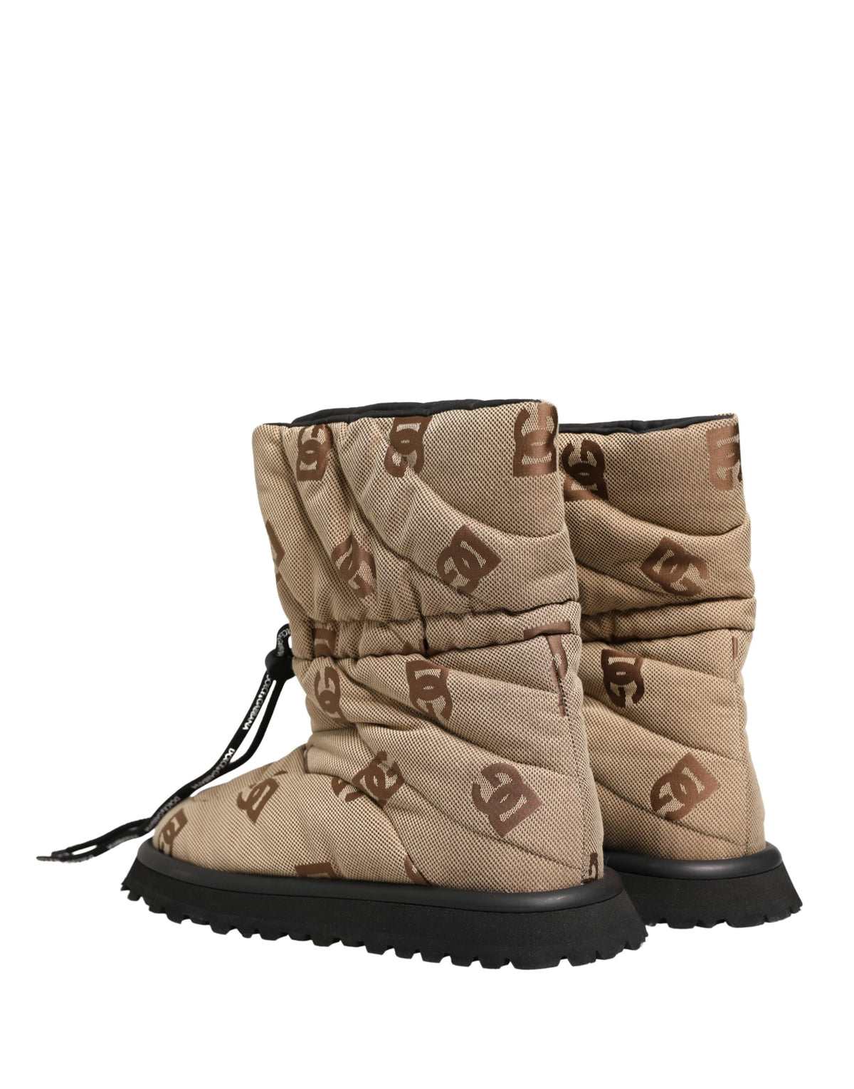 Dolce & Gabbana Men's Nylon & Rubber Lace-Up Winter Boots - Brown Print