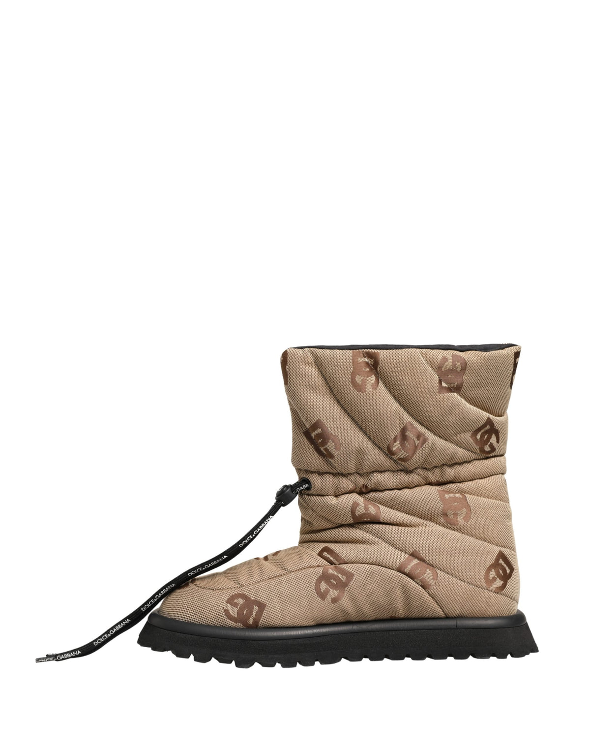 Dolce & Gabbana Men's Nylon & Rubber Lace-Up Winter Boots - Brown Print