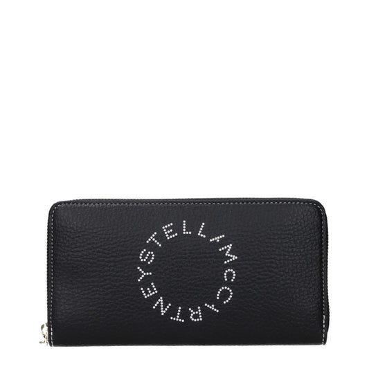 Wallet by Stella McCartney for women in leather black features a streamlined silhouette, showcasing the streamlined Leather Wallet design with sophisticated eco-friendly for a premium look.