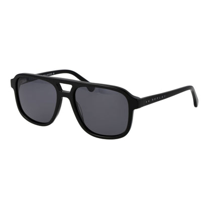 Sunglasses by Replay for men in cotton black & gray features an lustrous aviator full-rim frame design with black coloured frame detailing and category-3-dark-tint polarized lens for a lustrous aesthetic.