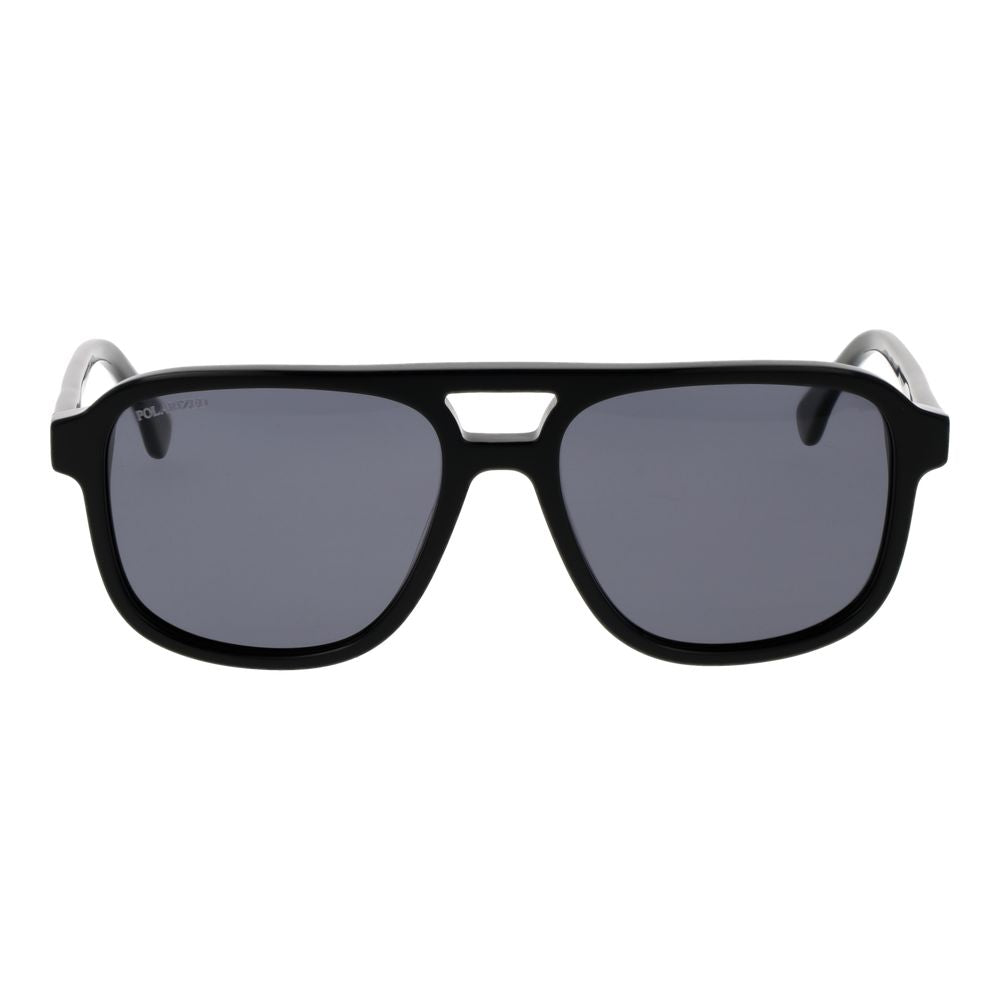 Sunglasses by Replay for men in cotton and black & gray featuring an opulent aviator full-rim frame design with a sophisticated black coloured frame finish and high-performance category-3-dark-tint polarized lens.
