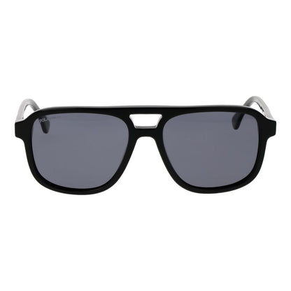 Sunglasses by Replay for men in cotton and black & gray featuring an opulent aviator full-rim frame design with a sophisticated black coloured frame finish and high-performance category-3-dark-tint polarized lens.