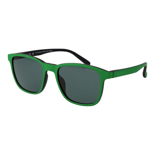 Sunglasses by Gant for men in plastic multicolor features an lustrous full-rim square frame design with green coloured frame detailing and non-polarized category-3-dark-tint lens for a lustrous aesthetic.