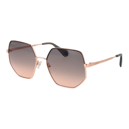 Sunglasses by Max & Co for women in metal rose-gold features an lustrous full-rim frame design with rose-gold coloured frame detailing and gradient category-2-medium-tint lens for a lustrous aesthetic.