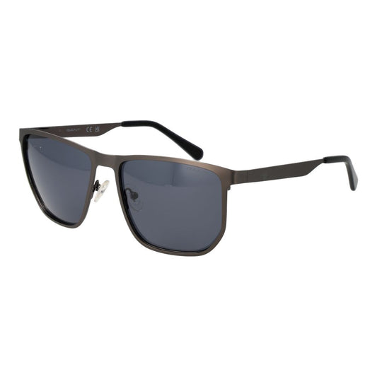 This Sunglasses by Gant for men in gray presents a sumptuous silhouette, showcasing a sumptuous full-rim square frame design in gray coloured frame and high-performance polarized category-3-dark-tint lens.