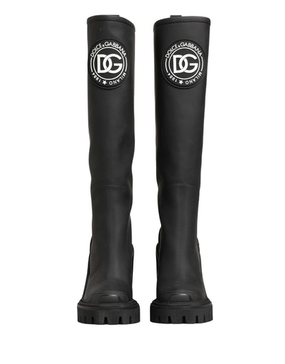 Dolce & Gabbana Women's Calfskin & Goat Leather High-Heel Over-The-Knee Boots - Black
