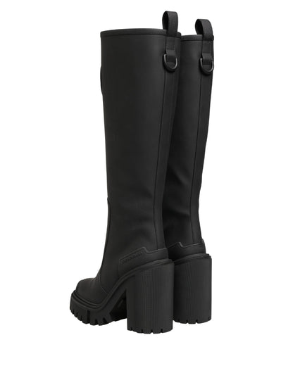 Dolce & Gabbana Women's Calfskin & Goat Leather High-Heel Over-The-Knee Boots - Black