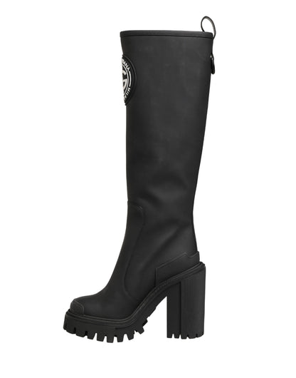 Dolce & Gabbana Women's Calfskin & Goat Leather High-Heel Over-The-Knee Boots - Black