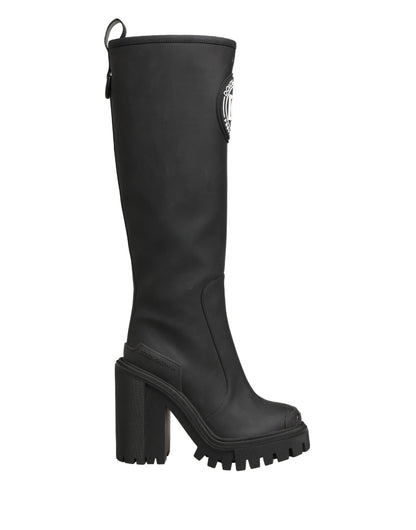Dolce & Gabbana Women's Calfskin & Goat Leather High-Heel Over-The-Knee Boots - Black