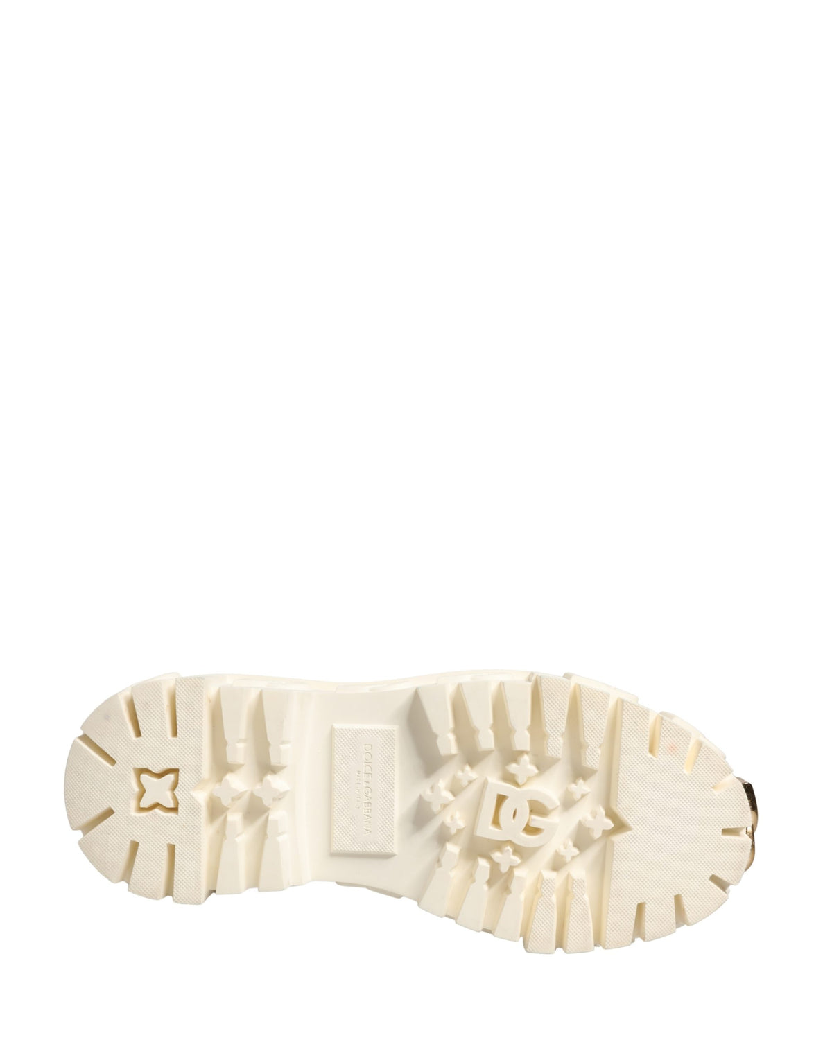 Dolce & Gabbana Women's Polyester Polyurethane Leather & Cotton Ankle Boots - Gold White