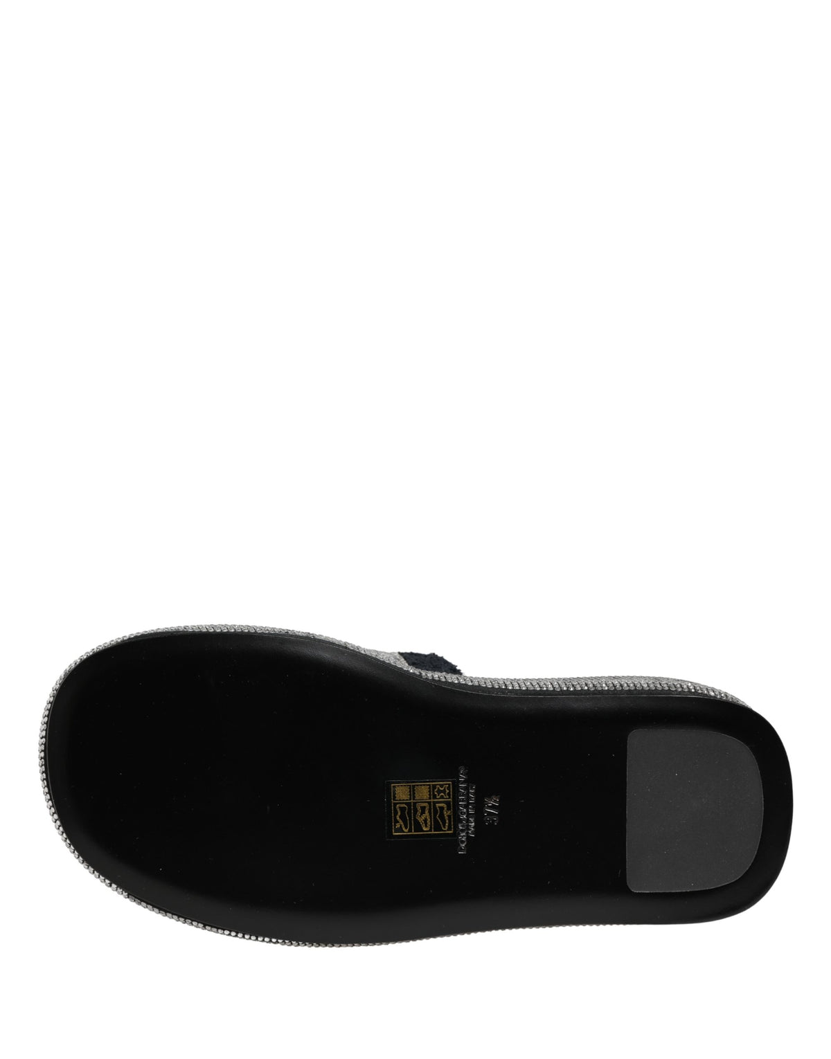 Dolce & Gabbana Women's Terrycloth Cotton Crystal & Goat Leather Platform Flip-Flop Slider Sandals - Black