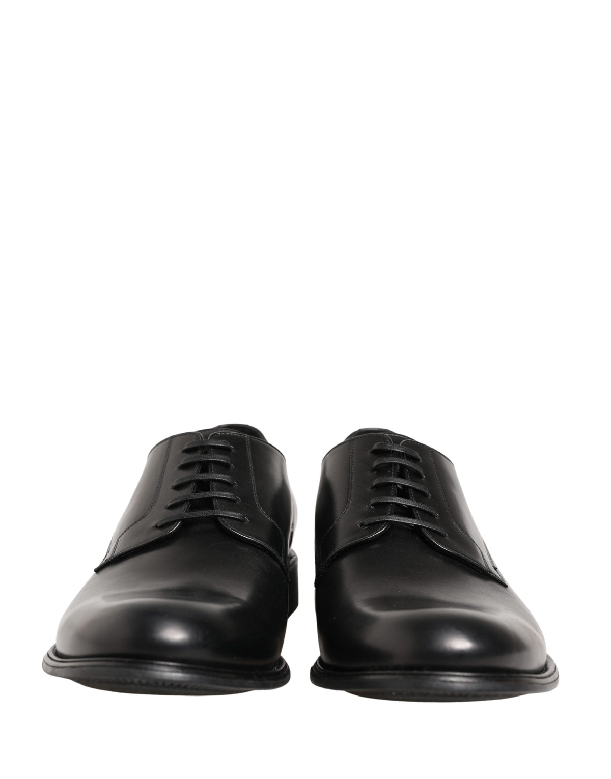 Dolce & Gabbana Men's Calfskin Leather Derby Lace-Up Shoes - Black White