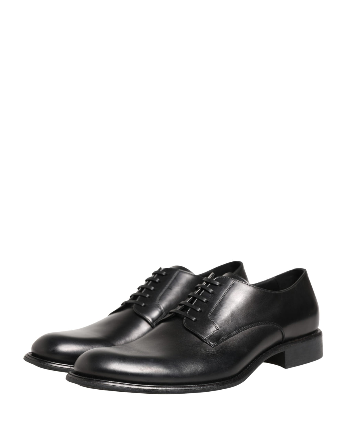 Dolce & Gabbana Men's Calfskin Leather Derby Lace-Up Shoes - Black White
