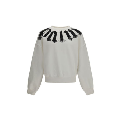 Palm Angels White Cotton Sweatshirt