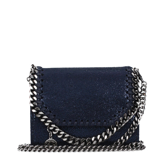 Wallet by Stella McCartney for women in suede leather blue presents a refined silhouette, artfully capturing the essence of the Suede Leather Wallet design with sophisticated eco-friendly coin-purse for a refined look.