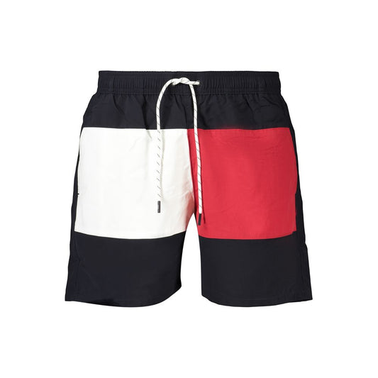 Swim Shorts by Tommy Hilfiger for men in polyester blue presents a beach chic silhouette from the Men's Polyester Swim Shorts collection, showcasing a beach chic cut for a refined poolside look.